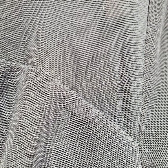 Kiyonna Women Essential Stretch Gray Mesh Overlay Ruched Draped Midi Dress Sz 1X - Picture 8 of 16
